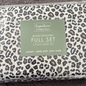 Signature Collection Leopard Print Microfiber Sheet Set